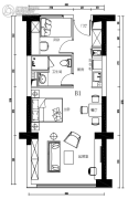 金融街海世界2室1厅1卫0平方米户型图