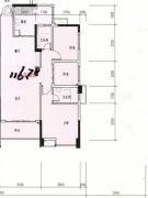 龙腾豪园3室2厅2卫116平方米户型图