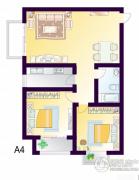 cago寓所2室2厅1卫98平方米户型图