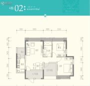京武・浪琴山2室2厅1卫96平方米户型图