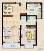 天颐郦城三期1室2厅1卫78平方米户型图