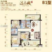 阳西温泉城3室2厅2卫118平方米户型图