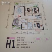桐洋新城2室2厅1卫132平方米户型图