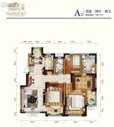 松江水岸唐宁4室2厅2卫158平方米户型图