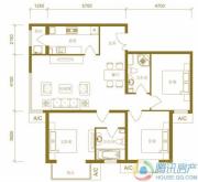 北京新天地3室2厅2卫126平方米户型图